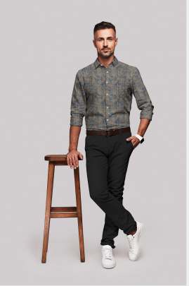 Printed Linen Full Sleeves Shirt 2